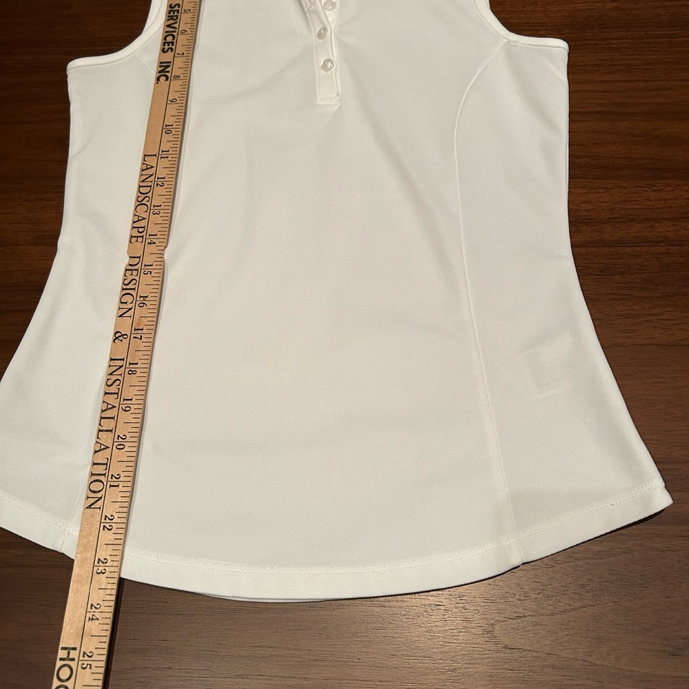 Greg Norman Collection White Sleeveless Fitted Golf Shirt - Picture 5 of 5